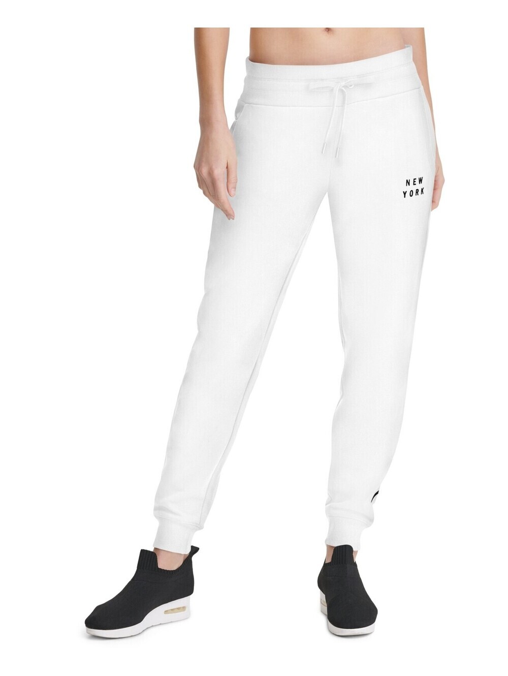DKNY Womens Sport Flocked-Logo Joggers Size M